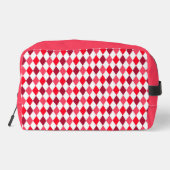 Rode & Roze Argyle Diamant Patroon Toilettasje (Achterkant)