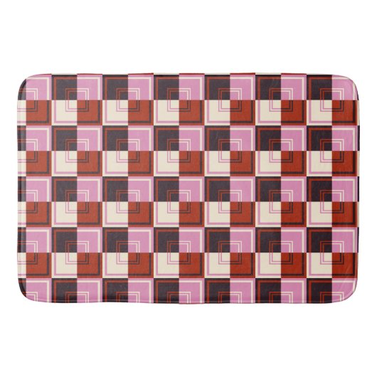 Rode Roze Aubergine Ivoor Badmat (Voorkant)