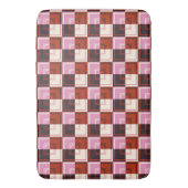 Rode Roze Aubergine Ivoor Badmat (Voorkant Verticaal)