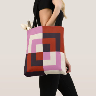 Rode Roze Aubergine Ivoor Tote Bag
