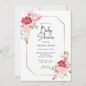 Rode roze Baby shower Kaart (Voorkant)