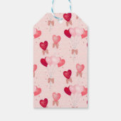 Rode, Roze Ballonnen, Gelukkig Valentijnsdag Scrip Cadeaulabel (Achterkant)