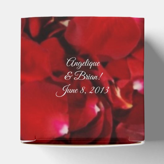 rode roze bladen horizontaal bedankdoosjes (Bovenkant)