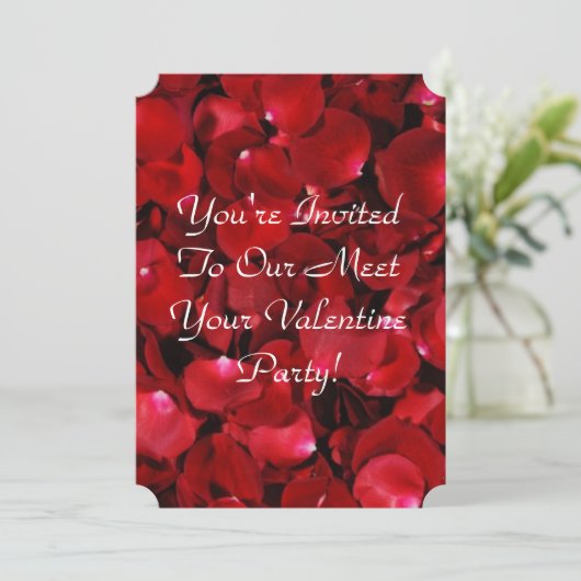 rode roze bladen horizontaal kaart (Staand voorkant)