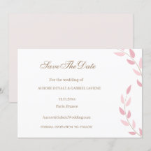 Rode Roze Bladeren Herfst Save The Date Trouwen