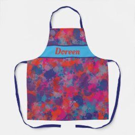 Rode roze blauwe Paarse moderne kleurrijke druppel Schort