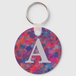 Rode roze blauwe Paarse moderne kleurrijke druppel Sleutelhanger