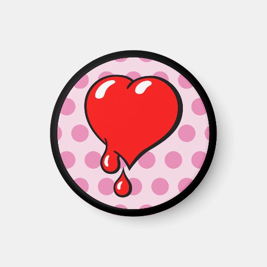  rode roze bloeding Heart Liberal Pop Art Magneet (Voorkant)
