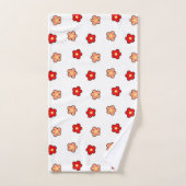 Rode Roze Bloem Boho Chic Bad Handdoek (Handdoek)