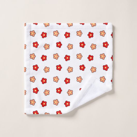 Rode Roze Bloem Boho Chic Bad Handdoek (Wasdoekje)