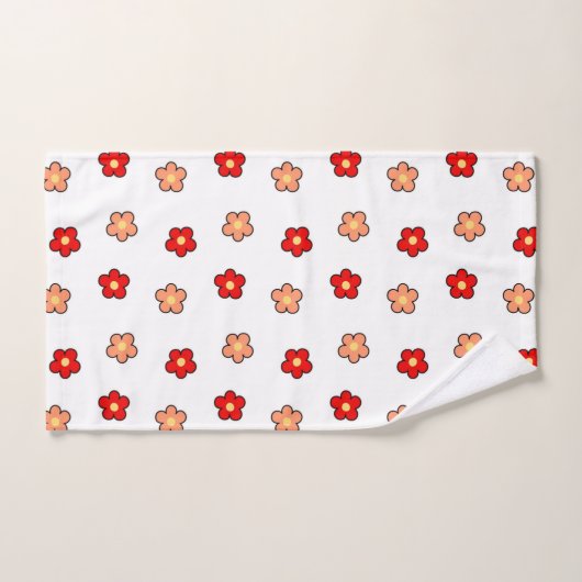 Rode Roze Bloem Boho Chic Bad Handdoek (Handdoek)