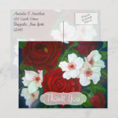 Rode roze bloem olie schilderen Dank je wel Briefkaart (Voorkant / Achterkant)