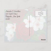 Rode roze bloem olie schilderen Dank je wel Briefkaart (Achterkant)