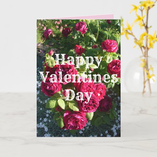 Rode roze bloem  Rozen Valentijnse Kaart (Gele Bloem)
