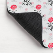 Rode Roze Bloem Stalk Patroon Design Muismat (Hoek)