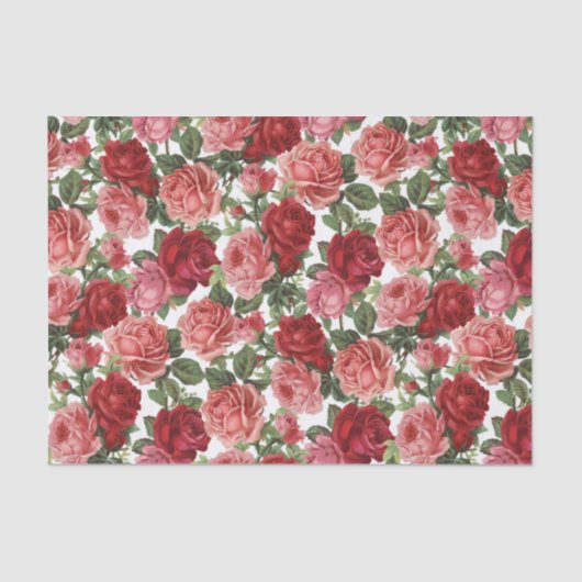 Rode & Roze Bloemen Bloemen Bloemweefsel Papier (Voorkant)