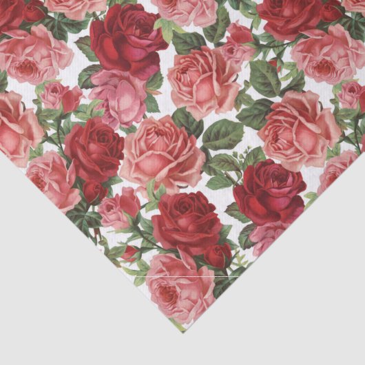 Rode & Roze Bloemen Bloemen Bloemweefsel Papier (Detail)