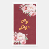 Rode roze bloemen business logo servet (Voorkant)