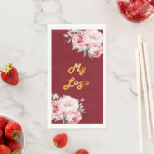 Rode roze bloemen business logo servet (Insitu)