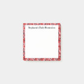 Rode Roze Bloemen Dagelijkse Herinnering Sticky Post-it® Notes (Voorkant)