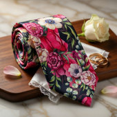 Rode Roze Bloemen Stropdas