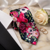 Rode Roze Bloemen Stropdas