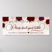 Rode & Roze Bloemen Trouwstoel Grafiek Header Poster (Voorkant)