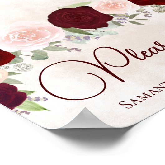 Rode & Roze Bloemen Trouwstoel Grafiek Header Poster (Hoek)