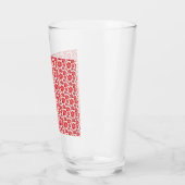 Rode Roze Bloemige Naadloze Patroon Donkere Esthet Glas (Links)