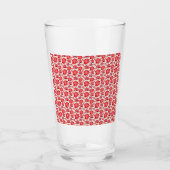 Rode Roze Bloemige Naadloze Patroon Donkere Esthet Glas (Voorkant)