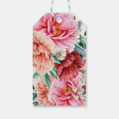 Rode Roze Bloemige Sweet 16 Cadeaulabel (Achterkant)