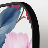 Rode Roze Bloemige Waterverf Elegant Pickleball Paddle (Links Detail)