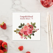 Rode Roze Bloemrijke Roos Afstuderen Servet (Insitu)