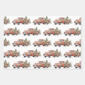 Rode & Roze Boerderij Vrachtwagen Kerstvakantie Inpakpapier Vel (Voorkant)