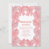 Rode & Roze Bogen Kerstvakantie Soirée Kaart (Voorkant)