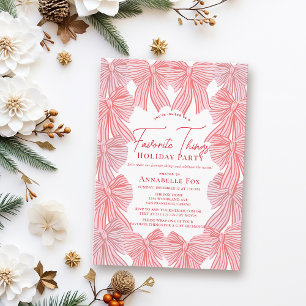 Rode & Roze Bogen Kerstvakantie Soirée Kaart