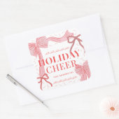 Rode & Roze Bogen Vakantie Cheer Foto Kerstmis Vierkante Sticker (Envelop)