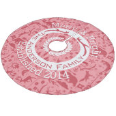 Rode Roze Bos Kerstmis Familienaam Rendier Fleece Kerstboom Rok (Gekanteld)