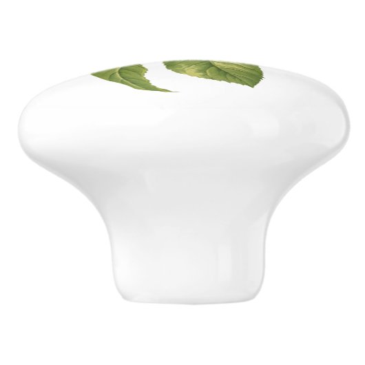  rode roze botanisch keramische knop (Zijkant)