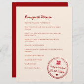 Rode roze chinese bruiloft dubbele zegels voor gel menu (Voorkant / Achterkant)