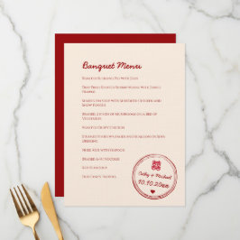 Rode roze chinese bruiloft dubbele zegels voor gel menu