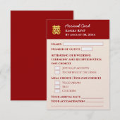 Rode roze chinese trouwpaspoortaankomst RSVP kaartje (Voorkant / Achterkant)