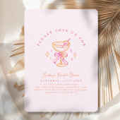 Rode Roze Cocktail Bruiloft Feest Boog Kaart