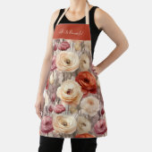 Rode Roze Crème Ranunculus Bloemen Schort (Insitu)