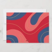 Rode roze donkerblauwe retro prettig kerstfeest fo feestdagenkaart (Achterkant)