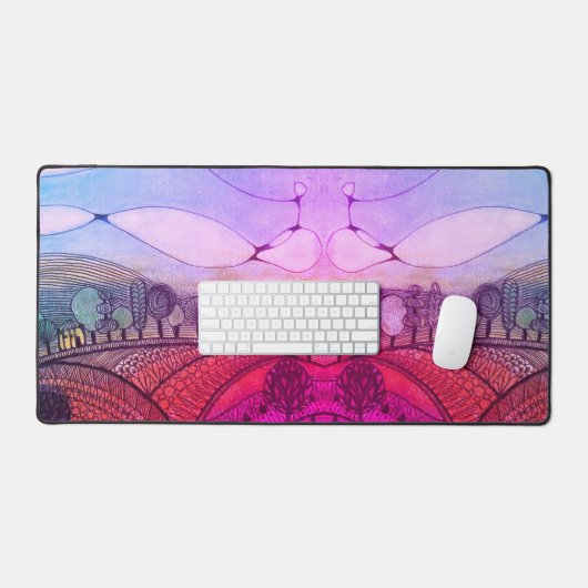 Rode & roze Doodle Desk Mat (Keyboard & Muis)