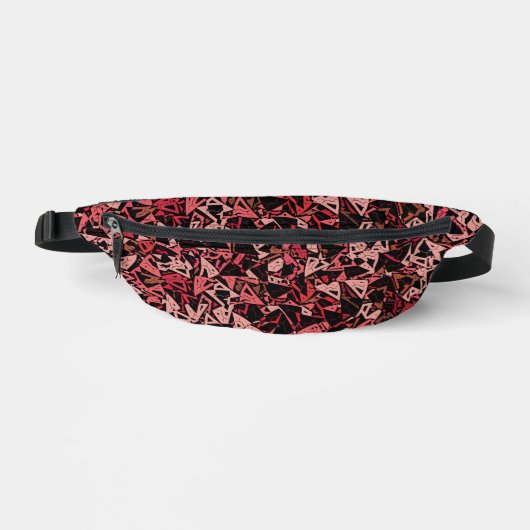 Rode Roze Driehoek Patroon Heuptasje (Voorkant)
