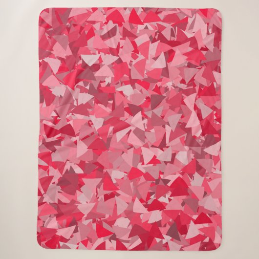 Rode Roze Driehoek Patroon Sherpa Deken (Voorkant)