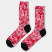 Rode Roze Driehoek Patroon Sokken (Links)