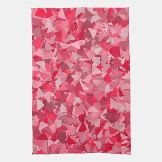 Rode Roze Driehoek Patroon Theedoek (Verticaal)